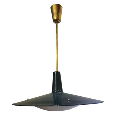 Brass & Glass Ceiling Light from Stilnovo, 1950s-HQI-1125346