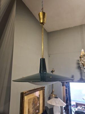 Brass & Glass Ceiling Light from Stilnovo, 1950s-HQI-1125346