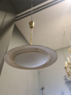 Brass & Glass Ceiling Light from Stilnovo, 1950s-HQI-1125346