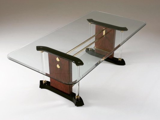 Brass & Glass Coffee Table, 1970s-OTV-1440606