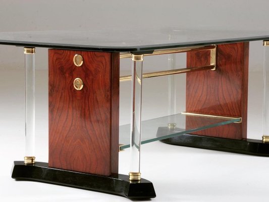 Brass & Glass Coffee Table, 1970s-OTV-1440606