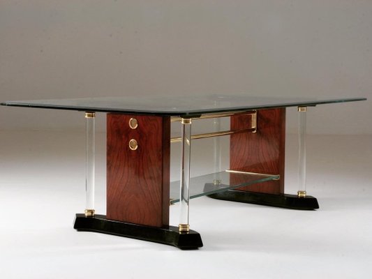 Brass & Glass Coffee Table, 1970s-OTV-1440606