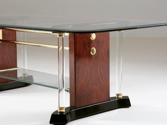 Brass & Glass Coffee Table, 1970s-OTV-1440606