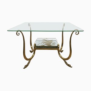 Brass Glass Coffee Table-HQI-1125364