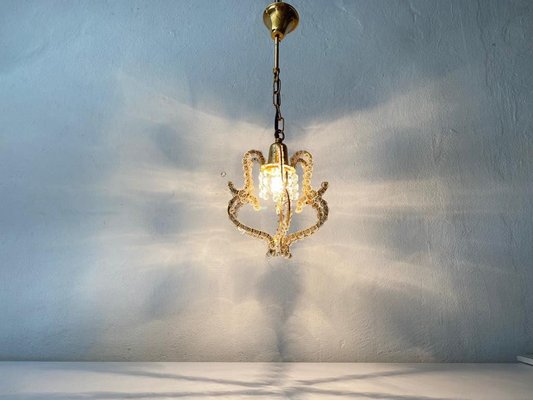 Brass & Glass Flower Bead Ceiling Lamp by Emil Stejnar for Rupert Nikoll, 1950s-RDS-1146571