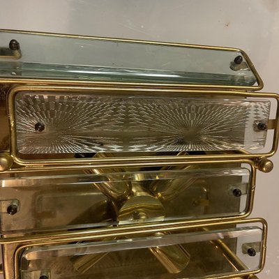 Brass Glass Flushmount, 1970s-JJC-1411005