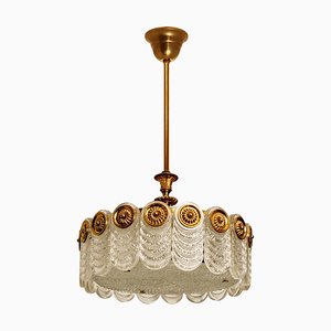 Brass & Glass Light Fixture from Kaiser Leuchten, 1960s-VDW-959083