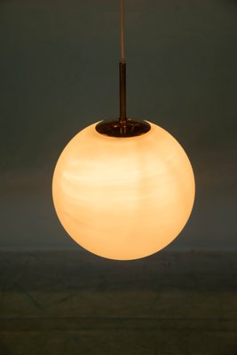 Brass & Glass Round Ceiling Lamps from Glashütte Limburg, 1970s, Set of 2-HGA-742072