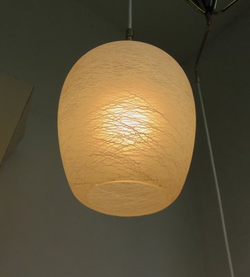 Brass & Glass Shield Cascade Ceiling Light, 1950s-EY-1251946