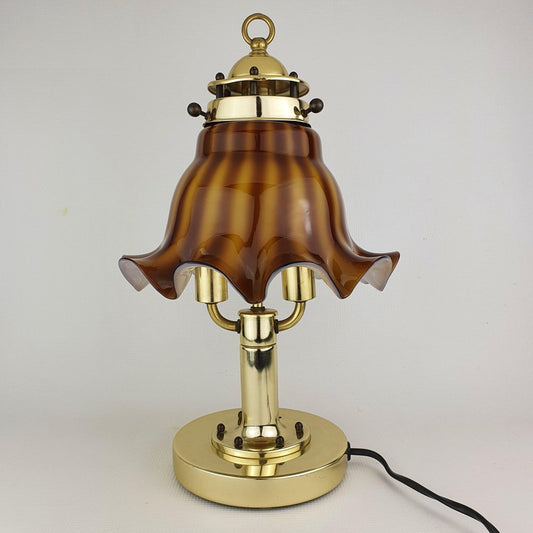 Brass & Glass Table Lamp from Peil & Putzler, 1970s