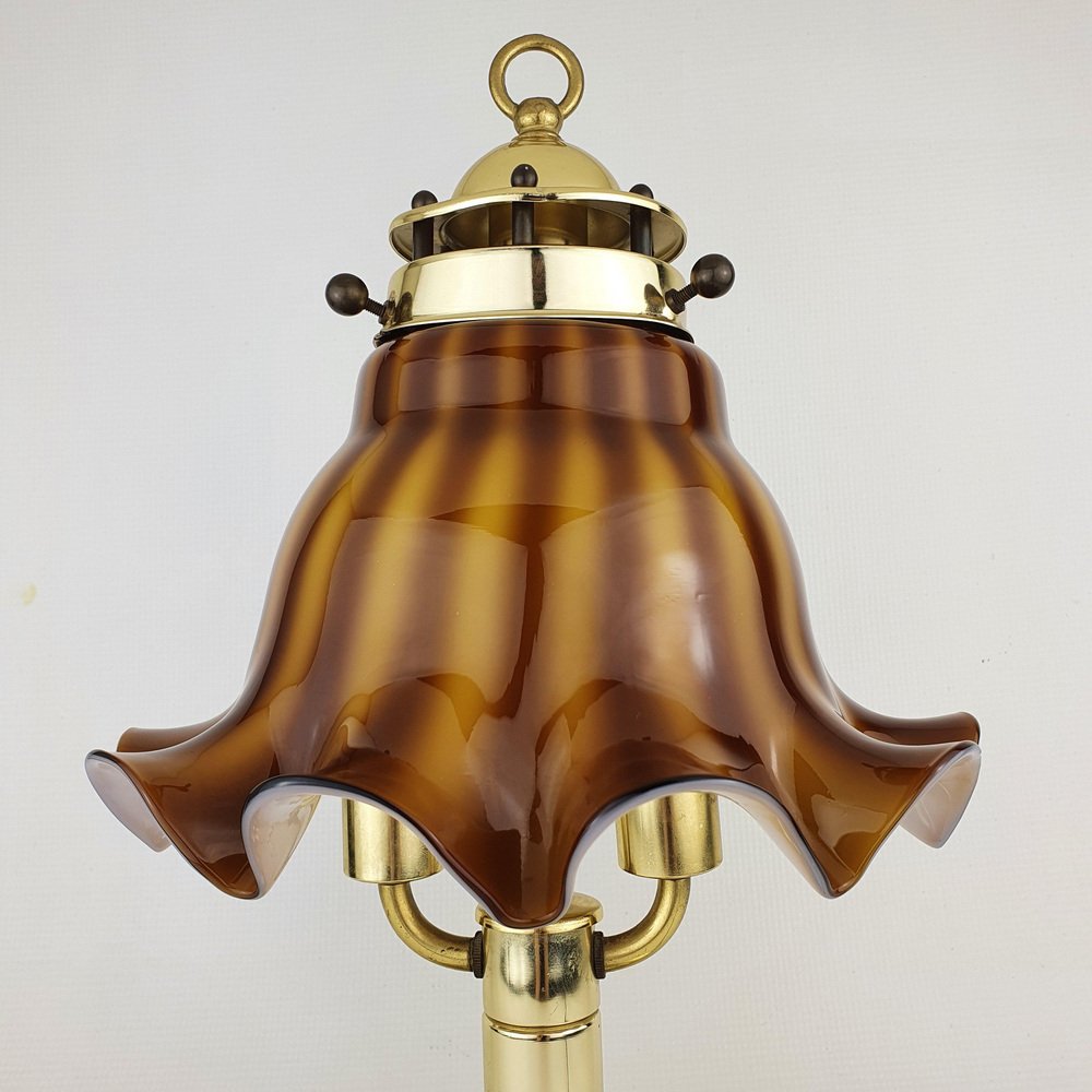 Brass & Glass Table Lamp from Peil & Putzler, 1970s