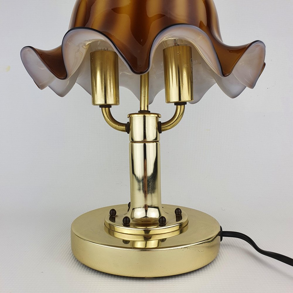 Brass & Glass Table Lamp from Peil & Putzler, 1970s