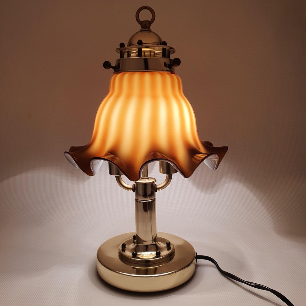 Brass & Glass Table Lamp from Peil & Putzler, 1970s