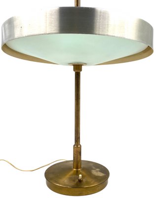 Brass & Glass Table or Desk Lamp by Oscar Torlasco for Lumi, 1960s-TXN-1386197