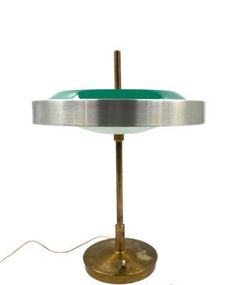 Brass & Glass Table or Desk Lamp by Oscar Torlasco for Lumi, 1960s-TXN-1386197