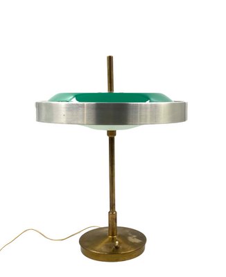 Brass & Glass Table or Desk Lamp by Oscar Torlasco for Lumi, 1960s-TXN-1386197