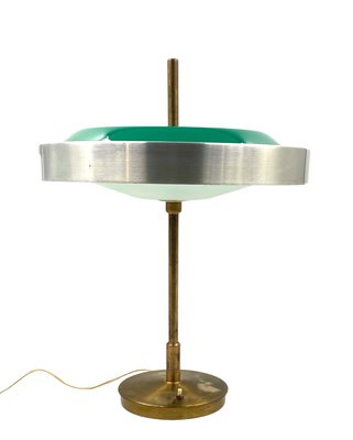 Brass & Glass Table or Desk Lamp by Oscar Torlasco for Lumi, 1960s-TXN-1386197