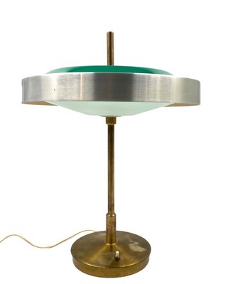 Brass & Glass Table or Desk Lamp by Oscar Torlasco for Lumi, 1960s-TXN-1386197