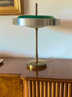 Brass & Glass Table or Desk Lamp by Oscar Torlasco for Lumi, 1960s-TXN-1386197