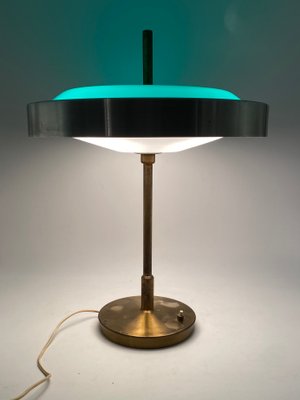 Brass & Glass Table or Desk Lamp by Oscar Torlasco for Lumi, 1960s-TXN-1386197