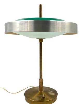 Brass & Glass Table or Desk Lamp by Oscar Torlasco for Lumi, 1960s-TXN-1386197