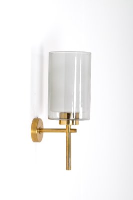 Brass & Glass Wall Lamp, Sweden, 1950s-QU-1798512