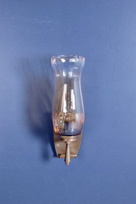 Brass & Glass Wall Lights, 1940s, Set of 2-XSG-1156037