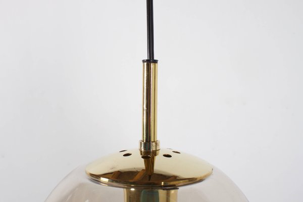 Brass Globe Pendant Lamp from Glashütte Limburg, 1970s-QT-1263351