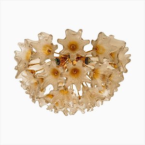 Brass & Gold Murano Glass Sputnik Wall Light in Venini Style, Italy, 1970s-VDW-1360561