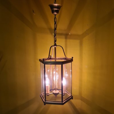 Brass Hall Lantern with 3 Light Points, 1970s-VHW-2026720