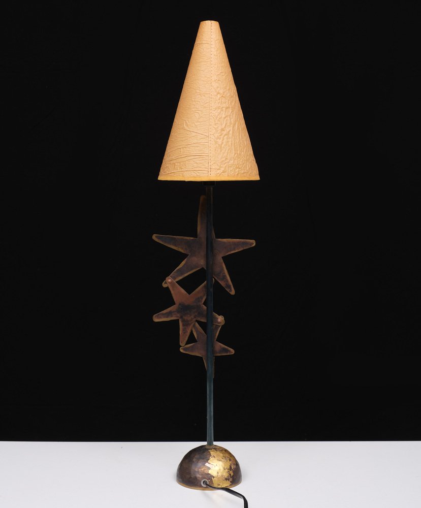 Brass Handmade Table Lamp by Robert Kostka, France, 1988