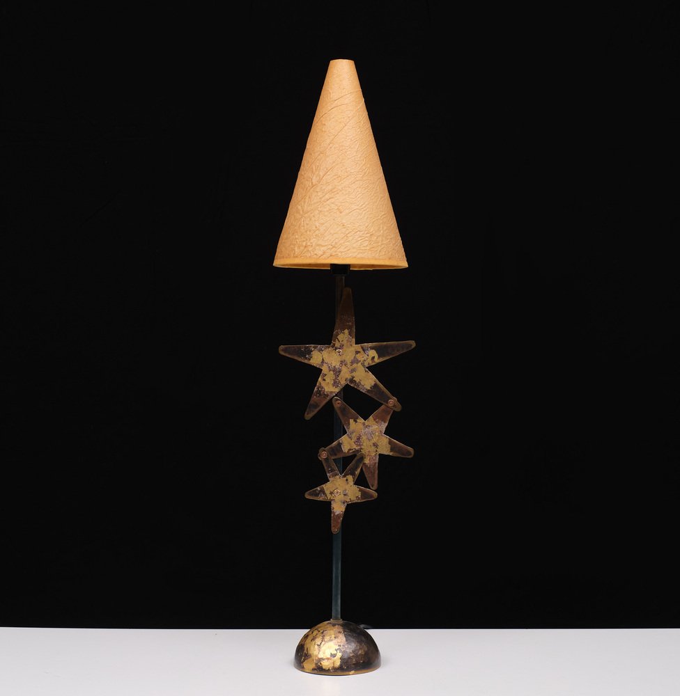 Brass Handmade Table Lamp by Robert Kostka, France, 1988