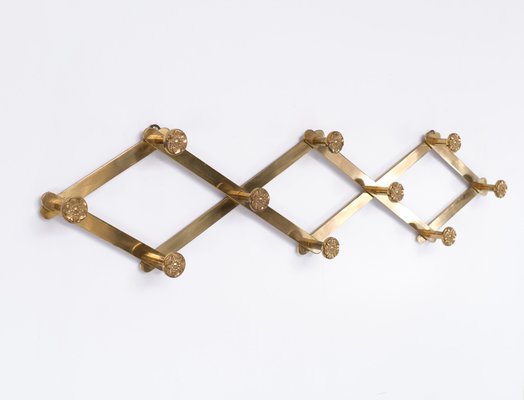 Brass Harmonica Coat Rack, Italy, 1970s-GCG-1377237