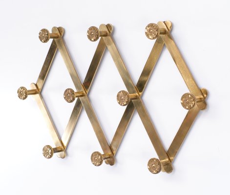 Brass Harmonica Coat Rack, Italy, 1970s-GCG-1377237