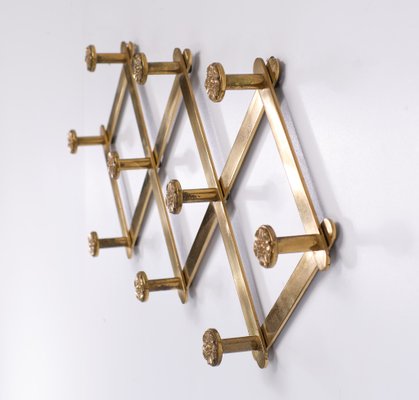 Brass Harmonica Coat Rack, Italy, 1970s-GCG-1377237