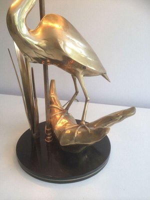 Brass Heron Table Lamp, 1970s-BA-1365473