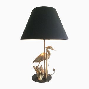 Brass Heron Table Lamp, 1970s-BA-1365473