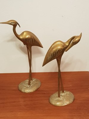 Brass Herons Cranes, 1970s, Set of 2-QDP-586331