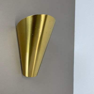 Brass Hole Pattern Theatre Wall or Ceiling Light in the style of Stilnovo, Italy, 1950s-QZ-1813068