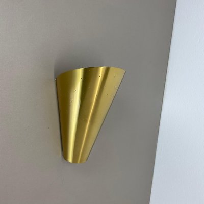 Brass Hole Pattern Theatre Wall or Ceiling Light in the style of Stilnovo, Italy, 1950s-QZ-1813068