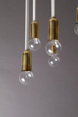 brass Hollywood Regency White Waterfall Ceiling Lamp in the style of Stilnovo-ESB-1376533