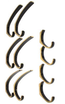 Brass Hooks in the Style of Carl Auböck, 1950s, Set of 10-ZWH-906207