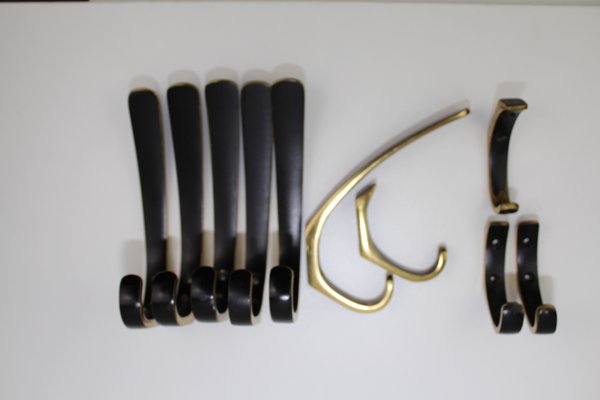 Brass Hooks in the Style of Carl Auböck, 1950s, Set of 10-ZWH-906207