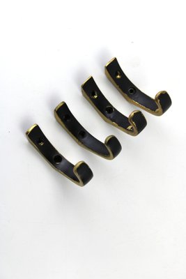 Brass Hooks in the style of Carl Auböck, 1950s, Set of 4-ZWH-1787550