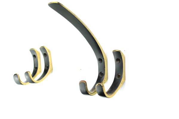 Brass Hooks in the style of Carl Auböck, 1950s, Set of 7-ZWH-669407