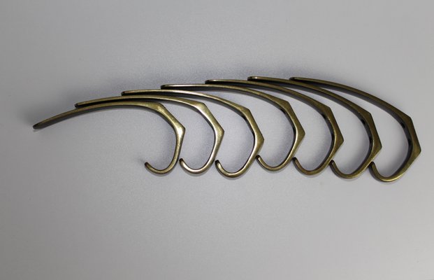 Brass Hooks in the style of Carl Auböck, 1950s, Set of 7-ZWH-669407