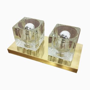 Brass Ice Cubes Glass Wall Sconce from Peill & Putzler, 1970s-QZ-1052885