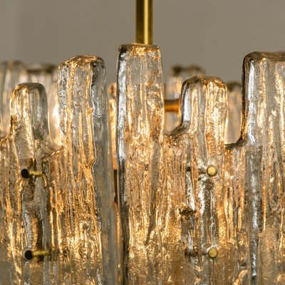 Brass & Ice Glass Pendant by J.T. Kalmar for ISA, 1970s-VDW-915293