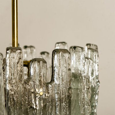 Brass & Ice Glass Pendant by J.T. Kalmar for ISA, 1970s-VDW-915293