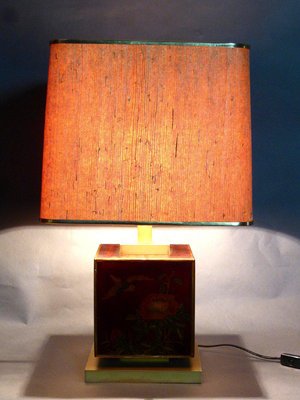 Brass & Lacquer Table Lamp, 1970s-WSV-1411135